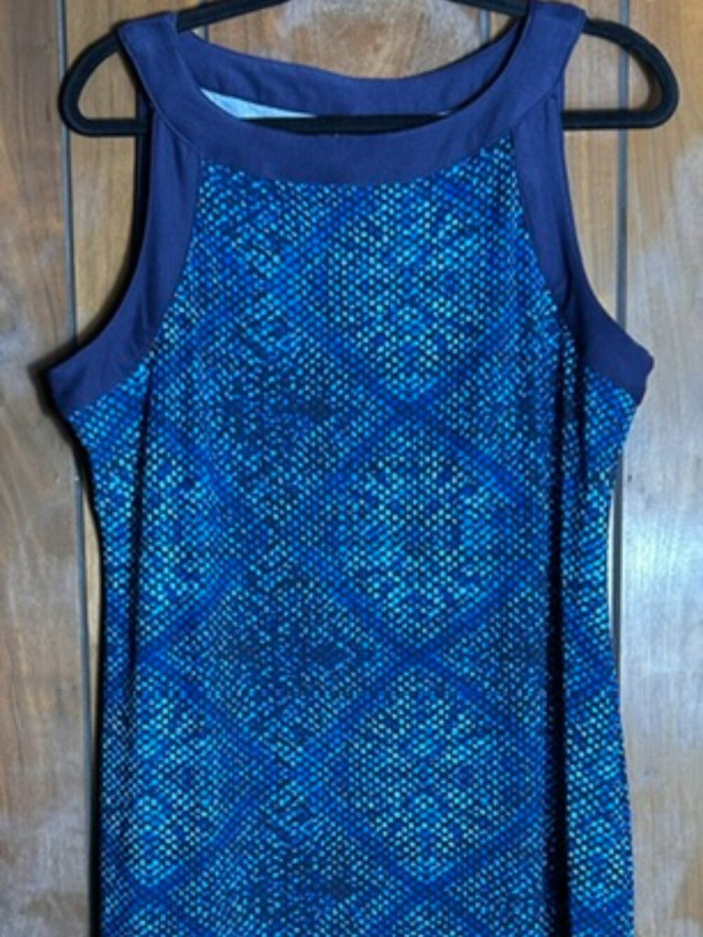 Unbranded Shift Dress Womens Sz Large Blue Snakeskin Sleeveless Poly/Spandex